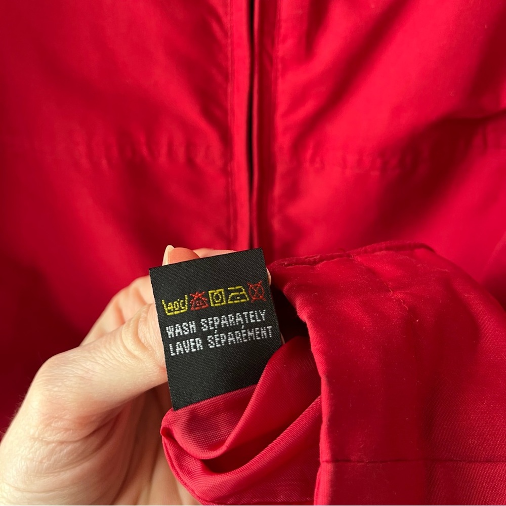 Alpine Tek Red Hooded Windbreaker Jacket Size 12 Lightweight Zip Coat Women’s - Picture 5 of 9